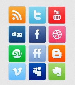social media clean icon set